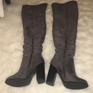 Asos Dark Grey Thigh High Boots